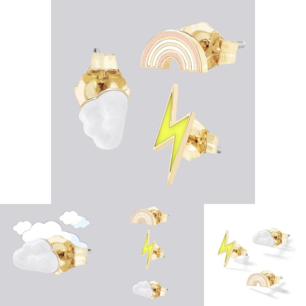 Трендовые серьги в виде облака с молнией и радугой, шикарные модные женские украшения из сплава