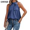 Летняя женская футболка, жилет без рукавов с бантом и леопардовым принтом