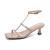 Summer New Open-toed Sandals Women's Nude Temperament Sexy High-heeled Sandals with Sandals Women
