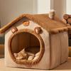 Washable Cat House Foldable Puppy Kennel Puppy Cave Pet House  Autumn