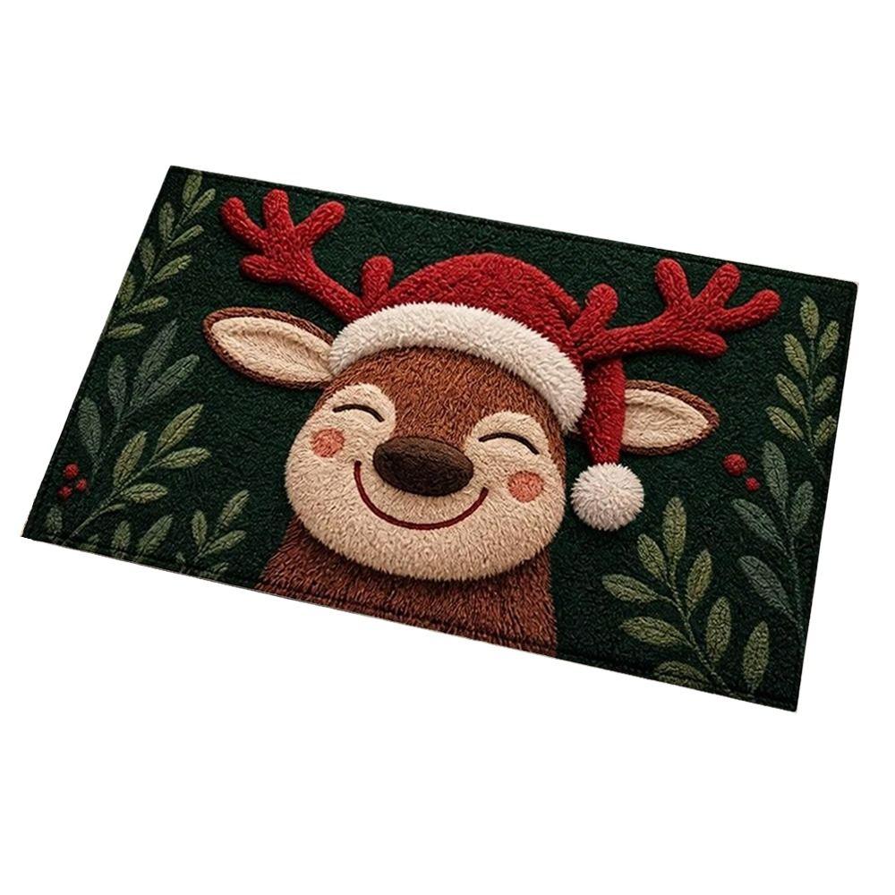 Gingerbread Man Pattern Christmas Door Mat Water-absorbing Anti-slip Pad Christmas Season
