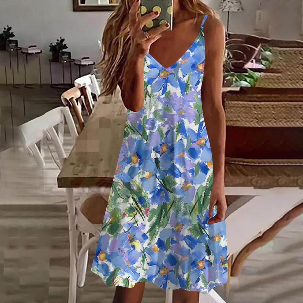 Женское платье, повседневная пляжная юбка с принтом, сарафан