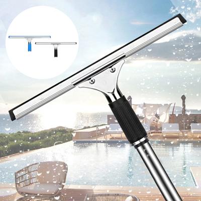 Профессиональный скребок для окон с резиновой губкой и длинной ручкой, стеклоочиститель для ванной комнаты, инструмент для очистки стекла