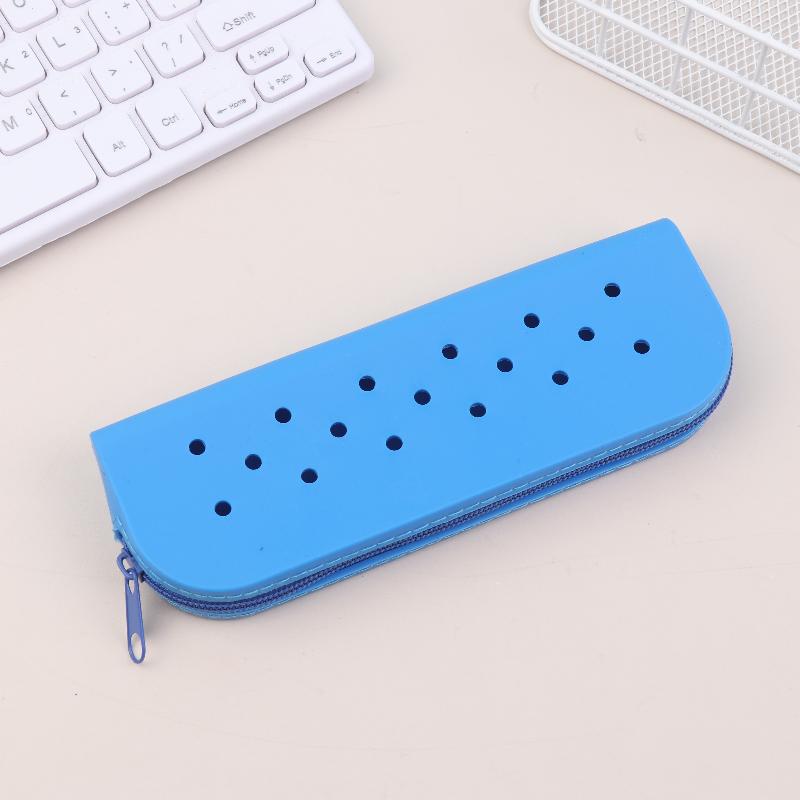 Soft Silicone Pencil Case Zipper Pouch Waterproof Lightweight Storage Bag for Kids School Office Writing Tools