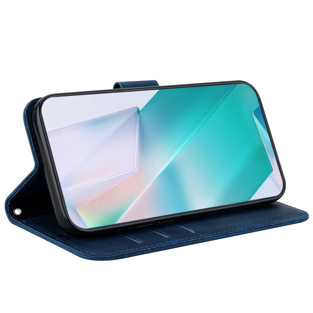 For Honor 400 Pro 5G (Global) Wallet Case Tiger Imprint Leather Shockproof Phone Cover with Wrist Strap