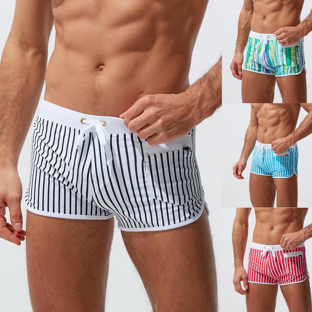 Sexy Front Pocket Swimming Trunks Fashion Wrap Zipper Swimming Trunks Men's Swimming Trunks Cross Border Beach Swimming Trunks
