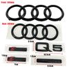 4 Ring Audi Q5 Quarrto Sline Sticker Car Front Hood Grill Emblem Rear Trunk Badge Sticker Side Decoration Accessory Q5 2014-2019