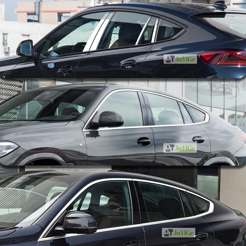 Glossy Black Carbon Fiber Window Door Deal B C Pillar Post Cover Sticker For Hyundai Accent Verna HC 2018-