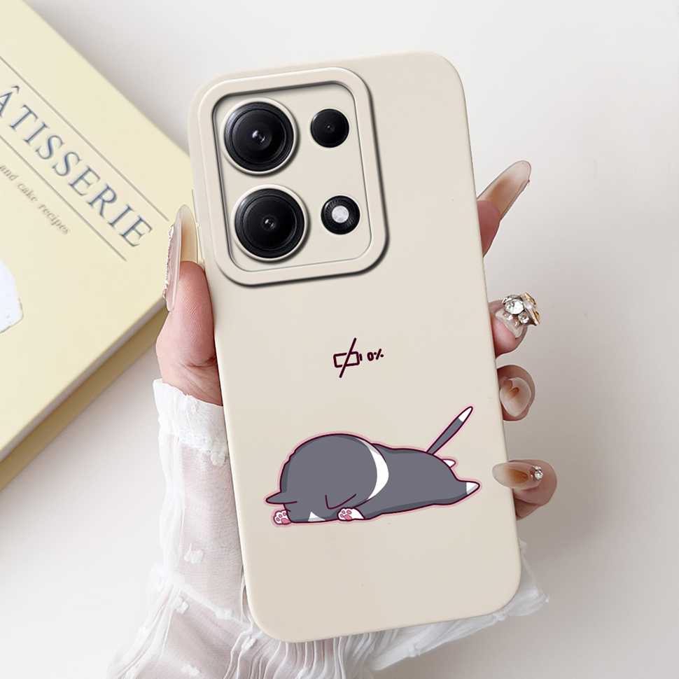 Простой силиконовый чехол для Redmi Note14s 4G Capa Милый панда кролик Ударопрочная задняя крышка для чехла телефона Xiaomi Redmi Note 14S