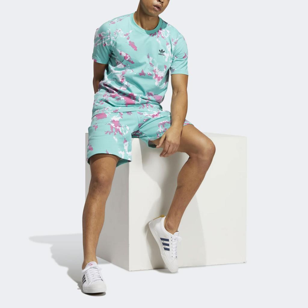 Adidas Мужские спортивные шорты Originals Trefoil Tie-Dye кислотно-зеленого цвета H48521