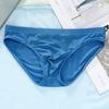 Men Briefs Low-rise Elastic Waistband Ice Silk Briefs Solid Color Ice Silk Summer
