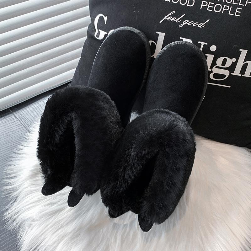 Fashion 2024 Ankle Boots Women's Winter Shoes Suede Women's Snow Boots Cute Women's Warm Plush Cotton Shoes