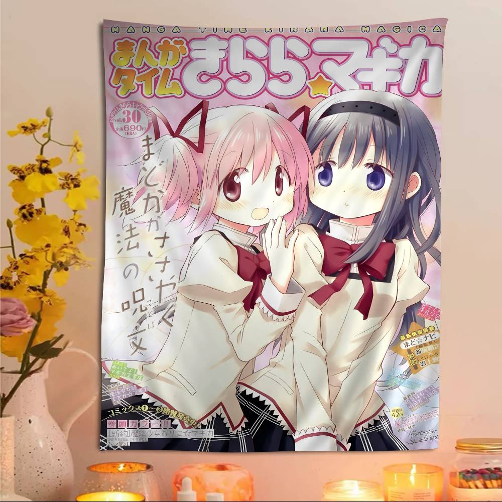 Puella Magi Madoka Magica Печатный Большой Настенный Гобелен Искусство Научная Фантастика Комната Домашний Декор Декор Покрывало