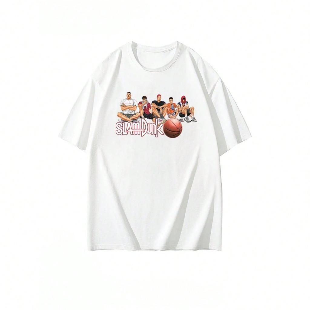 Joint Model /2025 New Summer Sakuragi Hanamichi Loose Couple Shirt T-Shirt Casual unisex And Wounisex Short Sleeve