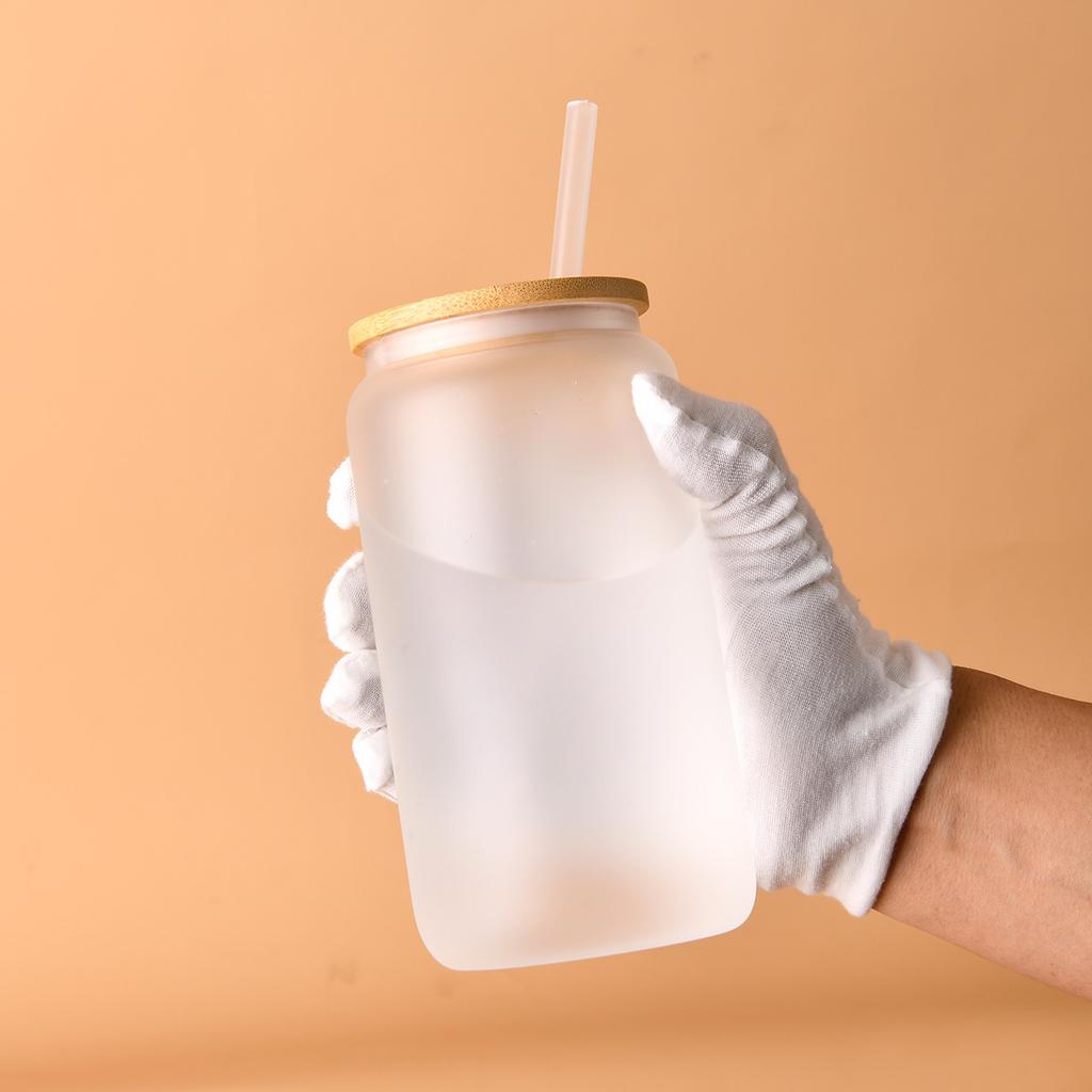 3D Printing Glass Straw Cup Thermal Sublimation Gradient Frosted Coke Mason Cup