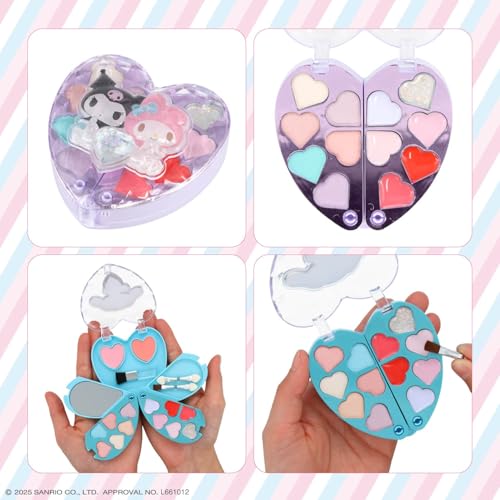 Shobido Sanrio Блестящий Компактное Зеркальце Сердечко Детская Косметика (корица)