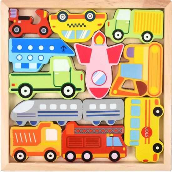 Игрушка Oz Toy Wooden Balance Picture Matching Domino Puzzle Transportation, популярные корейские головоломки