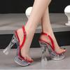 Women's Catwalk Transparent Slippers with High Heels