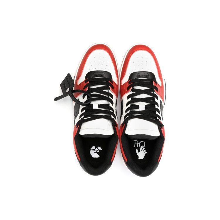OFF WHITE Кожаные Низкие Стильные Скейтбордические Ботинки Мужские Бело-Красные OMIA189S23LEA0012510