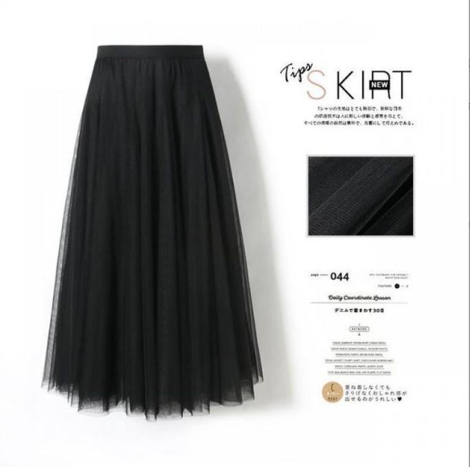 Womens Solid Pleated Elegant Midi Elastic Waist  Skirt