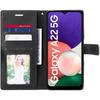 Protective Case for Samsung Galaxy A22 5G - BOOLING - Leather Effect Flip Case Black