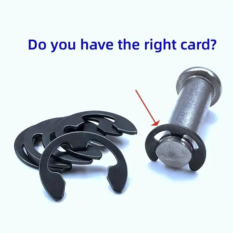 120 шт. Набор стопорных колец из черной нержавеющей стали, набор стопорных колец E-Clip, шайб для крепления вала M1.5-M10