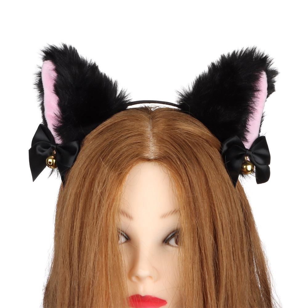 Шт. Женское плюшевое пушистое ожерелье для макияжа с кошачьими ушками, повязка на голову, карнавальный наряд, ободок для волос, головной убор для косплея