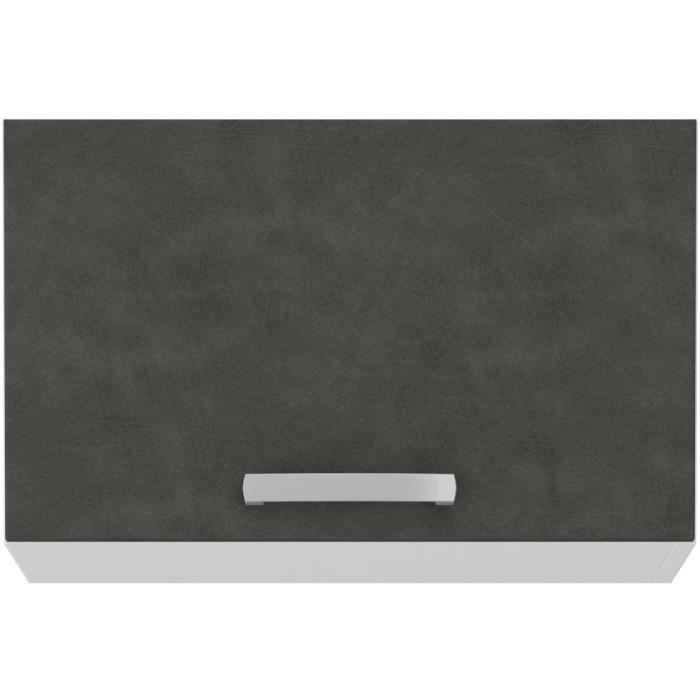 Meuble hotte porte basculante - Gris mat - L 60 x 31,6 x H 36 cm - LASSEN