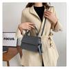 Women Solid Color Magnetic Buckle Small Square Crossbody Bag Leisure PU Inclined Shoulder Bags Adjustable Band Strap Tote KTY