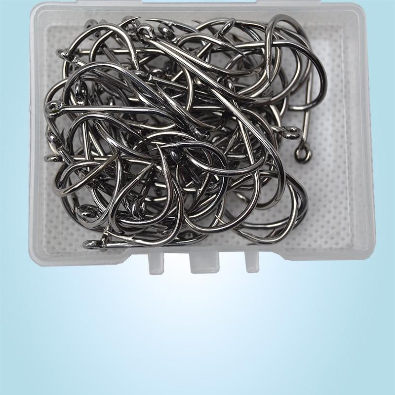 1 Box High Carbon Steel Circle Fishing Hooks Freshwater Fishhook Hole Strong Carp Fish Tackle High Quality