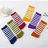 Cozy Colorful Hosiery Girls Floor Slippers Female Toe Separated Full Toe Socks Cotton Sock Stripe