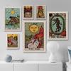 The Magician Tarot Sun Empress Priestess Canvas Painting Wall Art Posters and Prints Wall Pictures for Living Room Home Decor