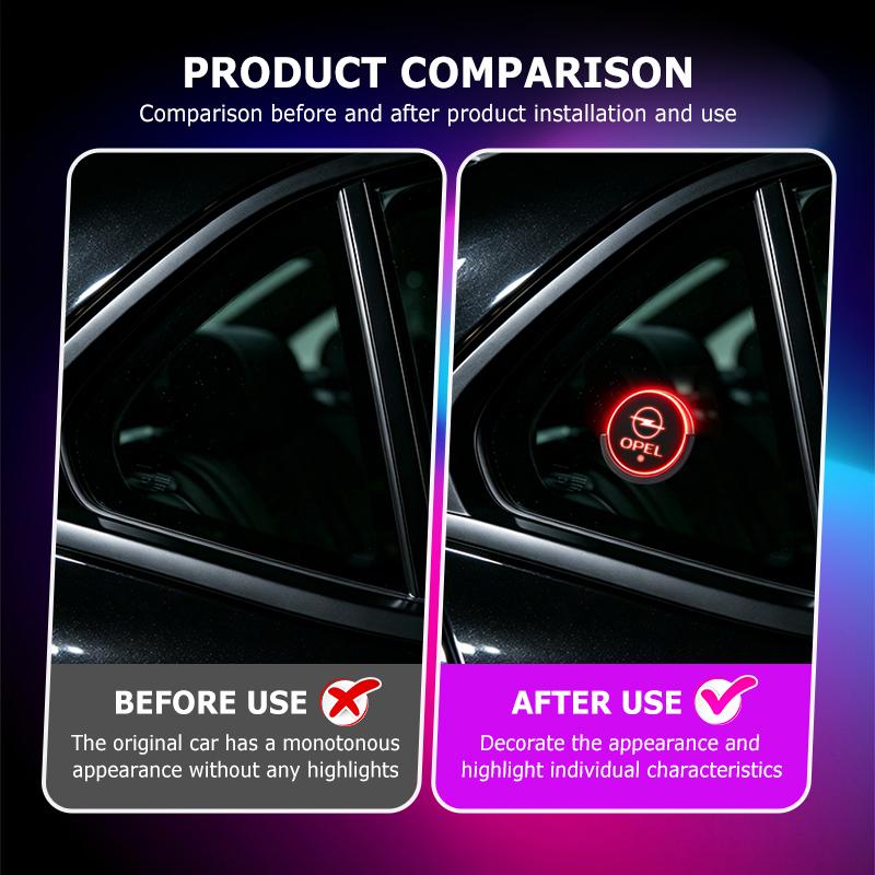 Car Triangle Window Atmosphere Light USB Wireless LED Decoration Light For Opel Corsa Mokka Astra Cascada Adam Insignia Meriva