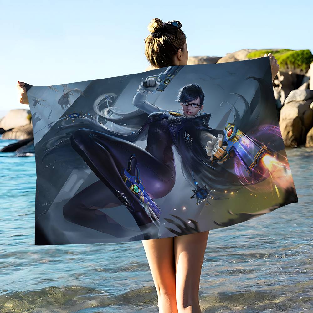 Игровое полотенце Bayonetta из микрофибры для пляжа, впитывающее, быстросохнущее, мягкое, для йоги, плавания, курорта, альпинизма
