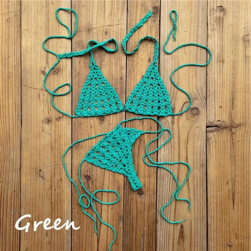Sunbathing Handmade Crochet Bikini Suit Micro Swimsuit Micro Swimwear