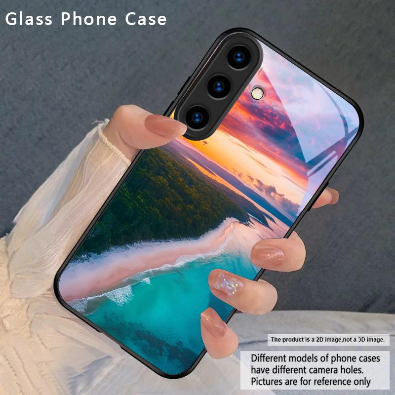 Морской шторм маленький парусник Для Samsung Galaxy S26 Ultra S25 Edge S24 FE S23 Plus S22 S21 S20 S22+ S24+ S25+ Черный стеклянный чехол для телефона