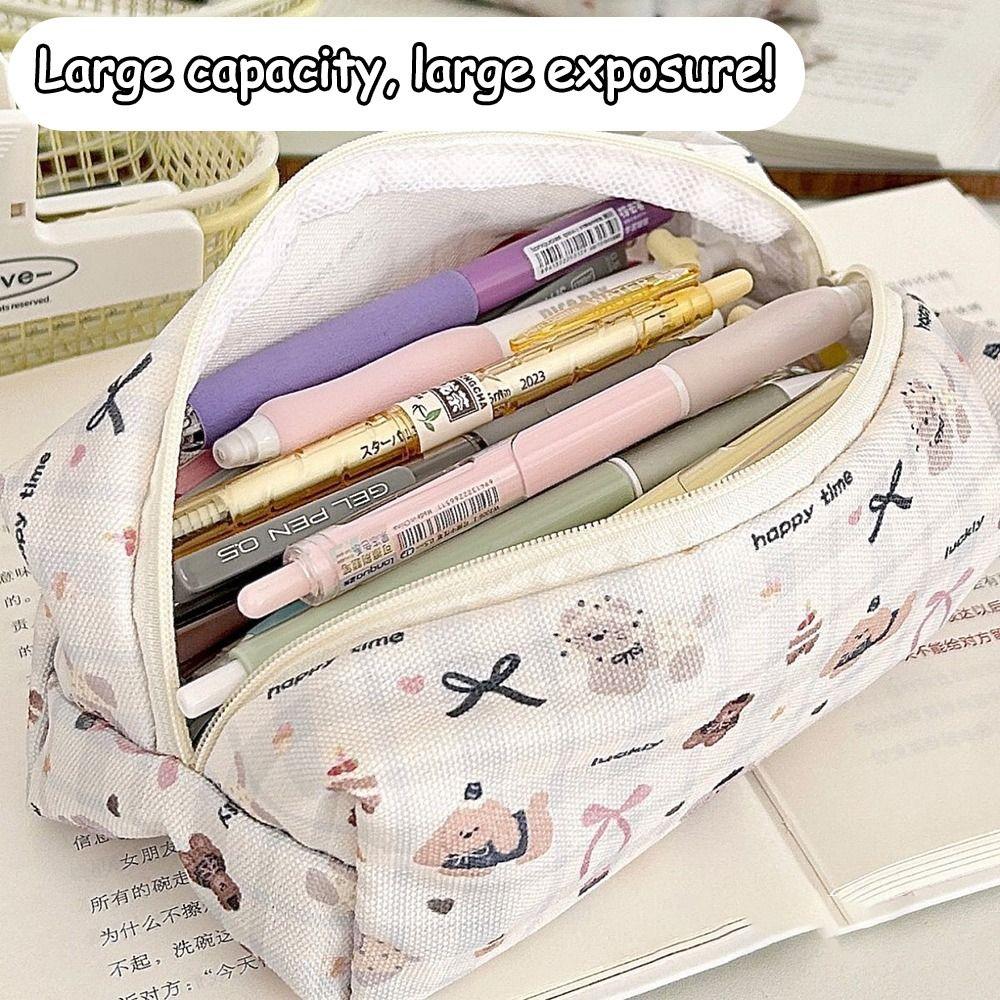 Cute Puppy Pen Bags Large Capacity Student Stationery Organizer Pencil Case School Supplies