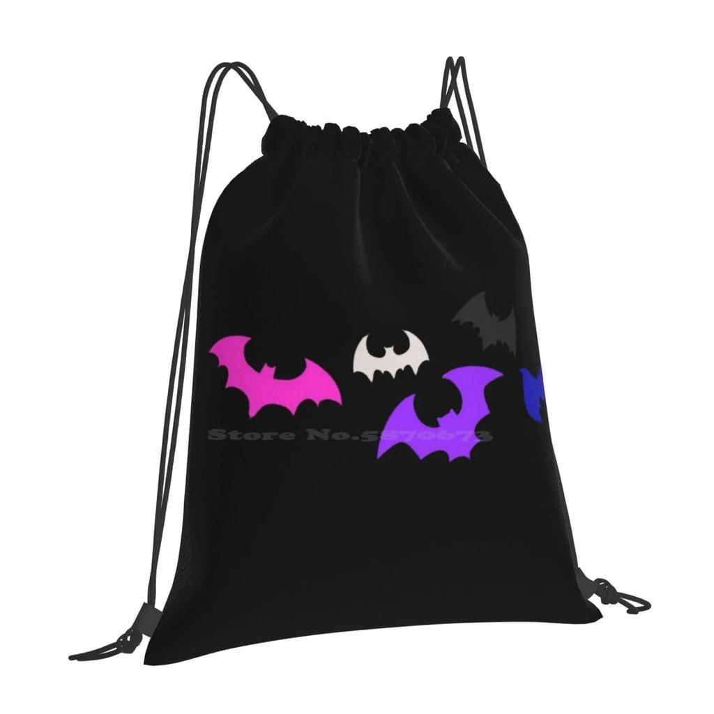 Genderfluid Bats Large Capacity School Backpack Laptop Bags Genderfluid Pride Trans Queer Lgbtq