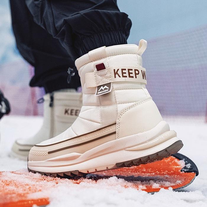 Женские и мужские зимние ботинки с толстым флисом, теплые и нескользящие, короткие ботинки