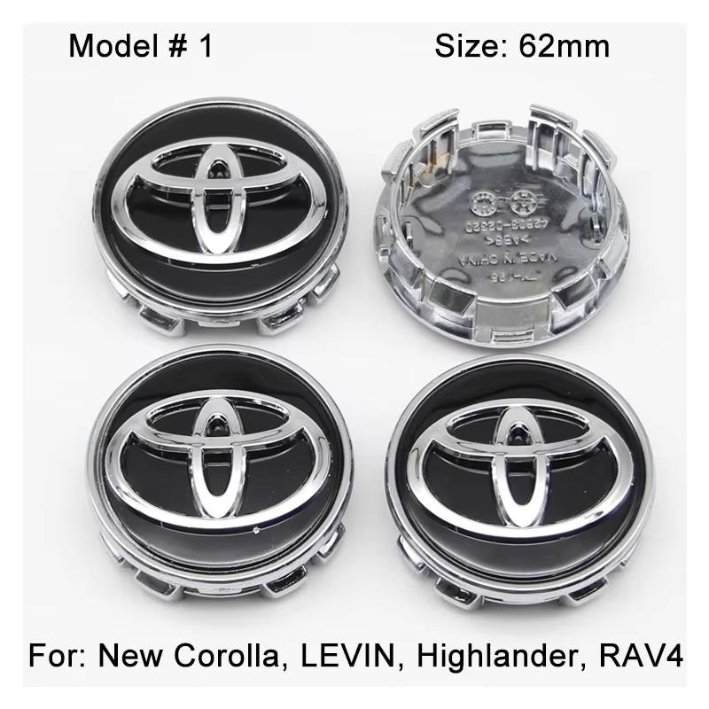 4Pcs 56/62mm Car Wheel Center Hub Cap Rim Cover For Toyota Corolla RAV4 LEVIN Yaris C-HR Camry Prado Prius Car Auto Accessories