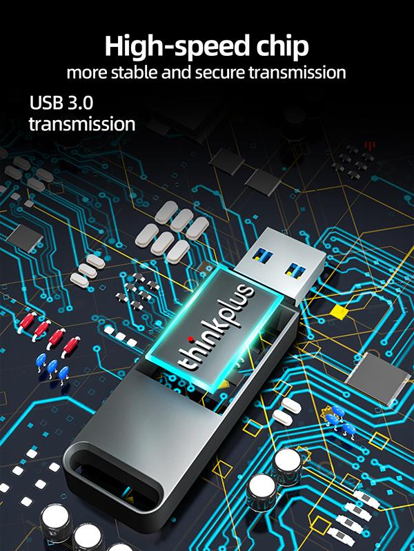 Высокоскоростной флэш-накопитель, водонепроницаемый USB-накопитель, USB-флеш-накопитель 3.1 Lenovo thinkplus 32 ГБ/64 ГБ/128 ГБ/256 ГБ, Pen Drive TU100