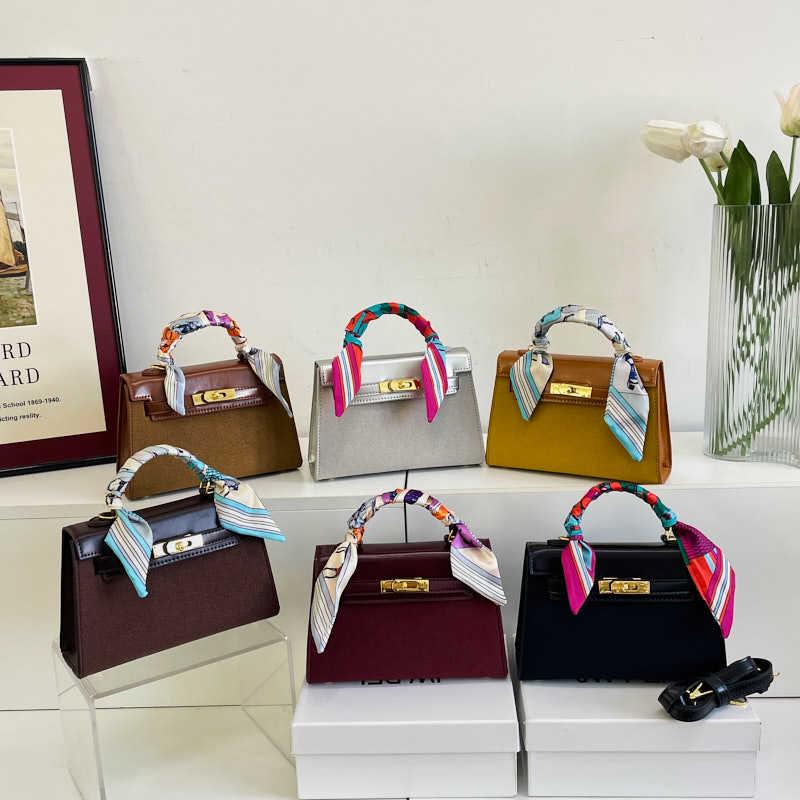 Kelly Women's Large Shoulder Bag with Lock and Scarf - Versatile Crossbody Handbag