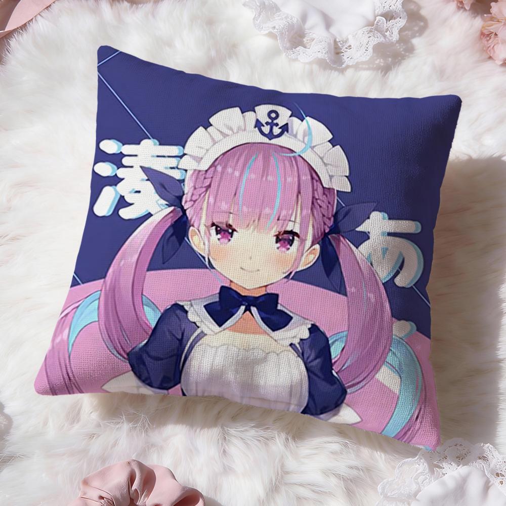 Чехол для подушки Hololive M-Minato Aqua, двусторонний, премиум-класса, для комфорта – два в одном, подходит для любой комнаты и салона автомобиля.