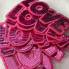 3Pcs LOVE Rose Pink Sequins English Letter Patches Applique  DIY Clothes Accessorie