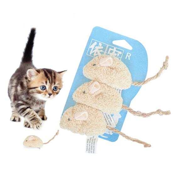 3 шт., кошка, котенок, играющий в плюшевую имитацию крысы, мыши, жевательная игрушка для царапин, укусов