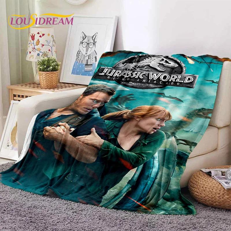 3D Мультяшное Одеяло из Мягкой Фланели с Динозаврами Парка Юрского периода для Кроватей, Спальни, Дивана, Пикника, Плед для Отдыха на Открытом Воздухе, Подарок
