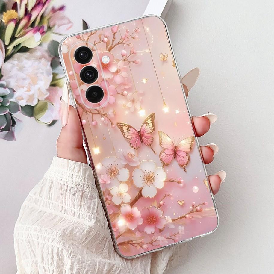Чехол для Samsung Galaxy A56 5G SM-A566B Чехол Новая Мода Цветок Бабочка Мягкий Силиконовый Чехол для Телефона Для Galaxy A26 A36 5G Fundas