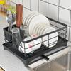 Сушилка для посуды с сушильной доской, съемная раковина, экономия места, многофункциональная, простая в сборке
