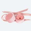 Delicate Handmade Vintage Velvet Pendant Necklace Boxes Gift Box Pink Ribbon Storage Ring Boxes Jewelry Packaging