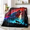 1PC Wolf Elements printed blanket, all season lightweight home office outdoor nap multifunctional blanket A7